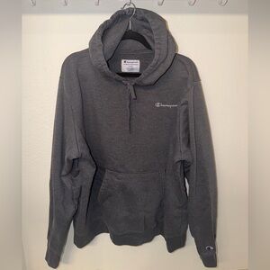 Champion Charcoal Gray Hoodie with Script Logo